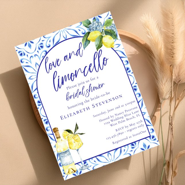 Love Limoncello Italian Handwritten Bridal Shower  Invitation (Creator Uploaded)