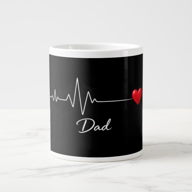 Love Line Dad Gift Large Coffee Mug (Front)