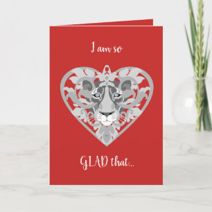 Love Lioness Locket (red) Valentine's card