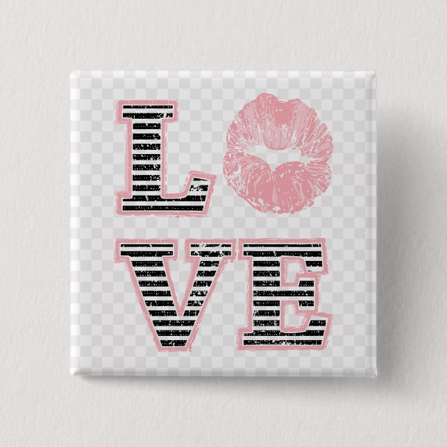 Love Lips 15 Cm Square Badge (Front)