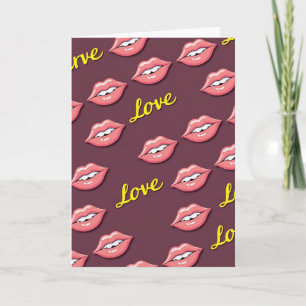 Love Lips Pattern Sweet Card