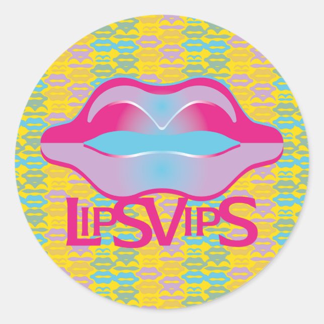 Love Lips Vips by masanser Classic Round Sticker (Front)