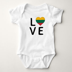 Love - Lithuania Flag Baby Bodysuit