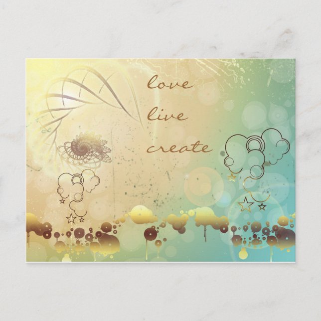 Love, Live, Create Postcard (Front)