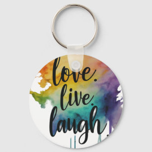 Love, Live, Laugh Circle Keychain