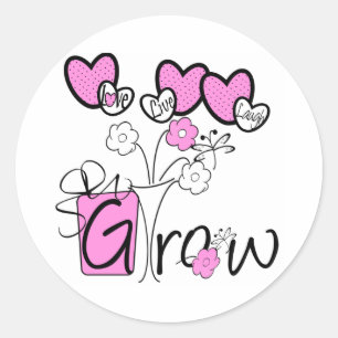 Love Live Laugh Grow Classic Round Sticker