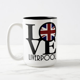 LOVE Liverpool England (UK Flag) 15oz Two-Tone Coffee Mug
