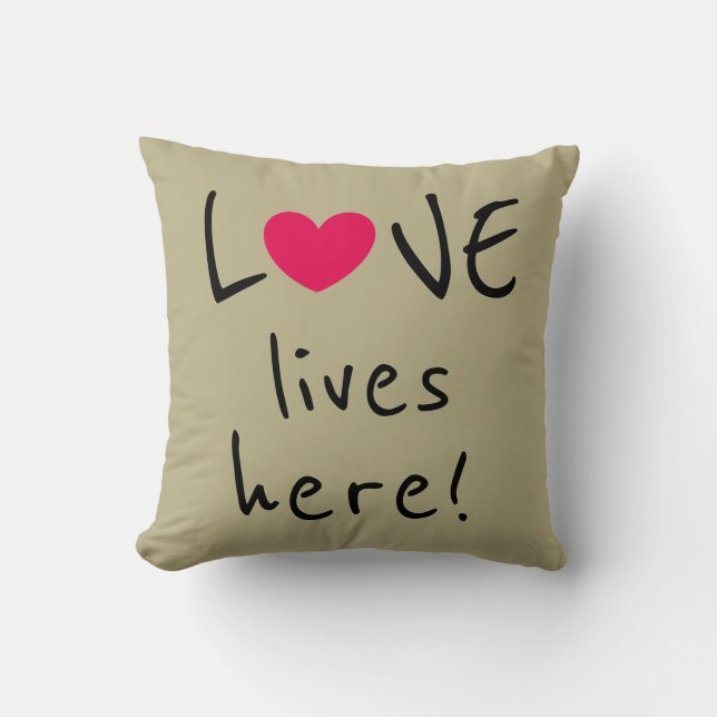 Love lives here Cute Quote Cushion (Front)