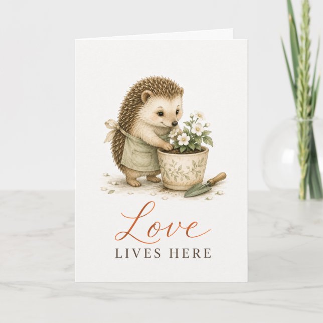 Love Lives Here Housewarming Greeting Card (Front)