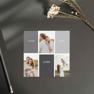 Love Lives Here   Three Photo Family Gift