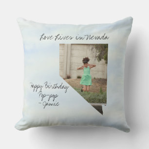 Love Lives In Nevada State Shaped Photo Cushion
