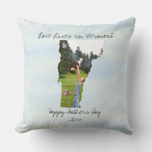 Love Lives In Vermont State Shaped Custom Photo Cushion