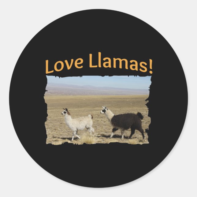 Love Llamas - Best Friends Classic Round Sticker (Front)