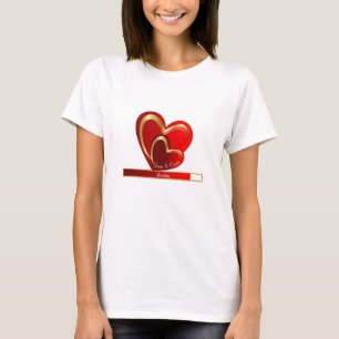 Love Loading Red Hearts Personalised Girlfriend T-Shirt