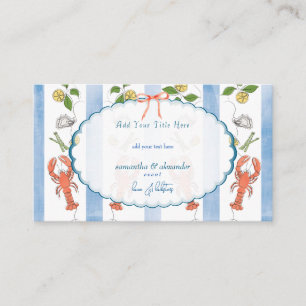Love & Lobster Coquette Bow Wedding Bridal Shower Enclosure Card