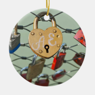 Love Lock Ceramic Tree Decoration