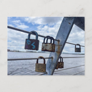Love Lock Railing Postcard