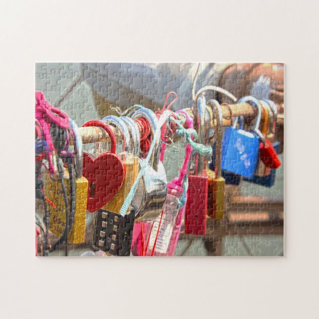 Love Locks Brooklyn Bridge New York. Jigsaw Puzzle (Horizontal)