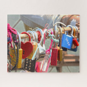 Love Locks Brooklyn Bridge New York. Jigsaw Puzzle