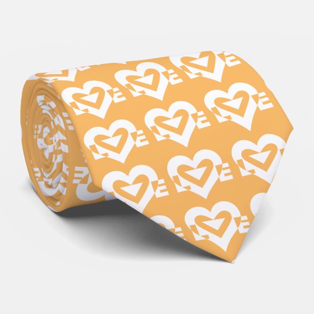 Love Logo, Orange and White Tie (Rolled)
