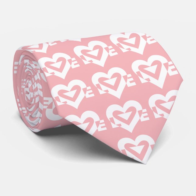 Love Logo, Pink and White Tie (Rolled)