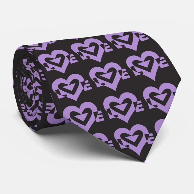 Love Logo, Purple and Black Tie (Rolled)