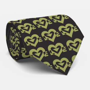 Love Logo, Sage Green and Black Tie