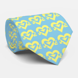 Love Logo, Yellow and Blue Neck Tie