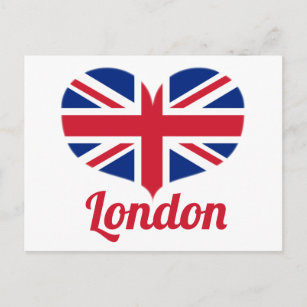 Love London   Heart Shaped UK Flag / Union Jack Postcard