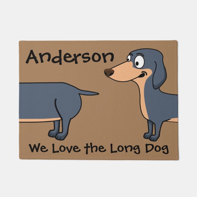 Love Long Dog - Dachshund 18" x 24" Door Mat (Front)