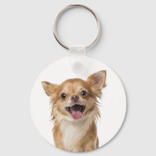 Love Long Hair Chihuahua Puppy Dog Key Ring