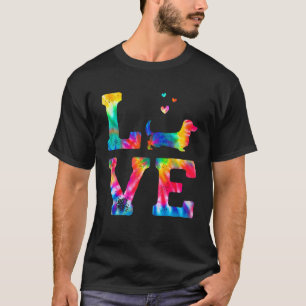 Love Long Haired Dachshund Tie Dye Dog Mum Dad T-Shirt