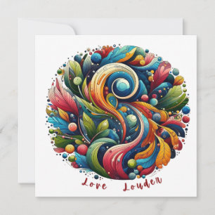 Love Louder Abstract Flat Card