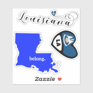 Love Louisiana, Sheet of Die Cut Stickers