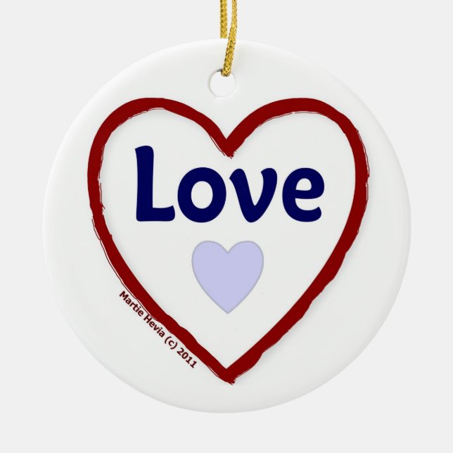 Love Love Ceramic Tree Decoration (Front)