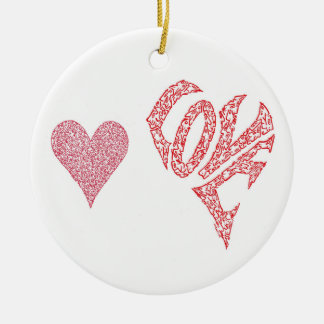 LOVE LOVE CERAMIC TREE DECORATION