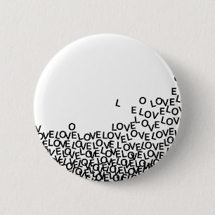 love love love 6 cm round badge