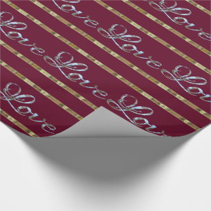 Love Love Love Berry Elegant Designer Wrapping Paper