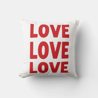 Love Love Love – Bold Valentine Typography Design Cushion
