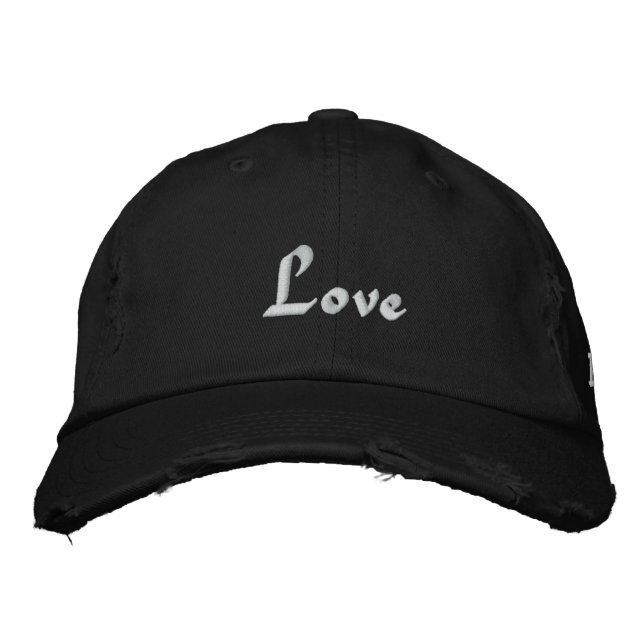 Love, Love, Love Embroidered Hat (Front)