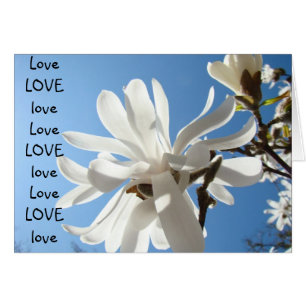 Love LOVE love Greeting Cards Magnolia Flowers