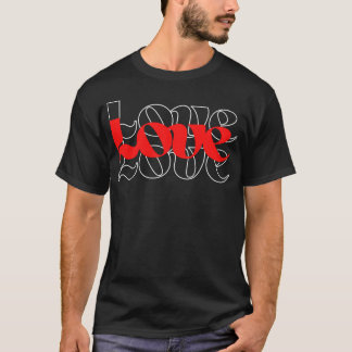 LOVE LOVE LOVE in Red and White family T-Shirt