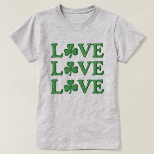 Love Love Love Shamrocks St Patrick's Day T-Shirt