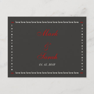 Love Love Love Wedding RSVP Card