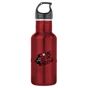 Love Love Meow Cute Cat 532 Ml Water Bottle