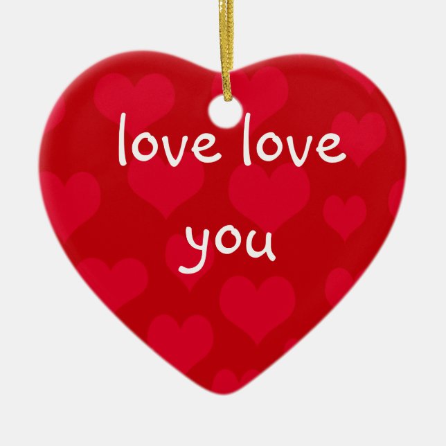 love love you ceramic tree decoration (Front)