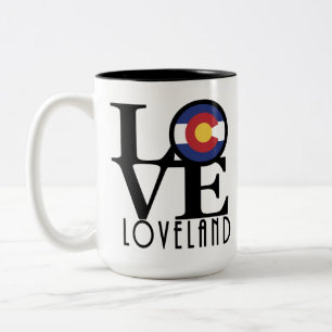 LOVE Loveland Colorado 15o Two-Tone Coffee Mug