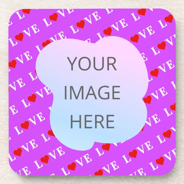 LOVE, Loving, Heart, Caring, LOVE Motif, Patterns, Coaster (Front)