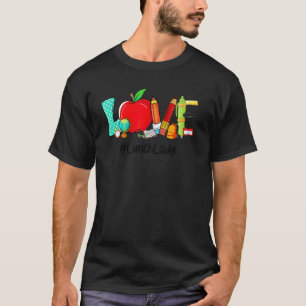 Love Lunch Lady Apples Back To School Teacher T-Shirt