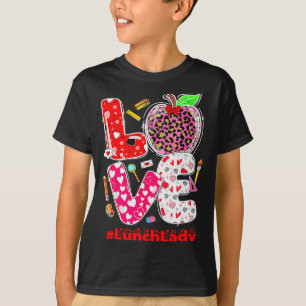 Love Lunch Lady Heart Valentines Day Cafeteria Wor T-Shirt